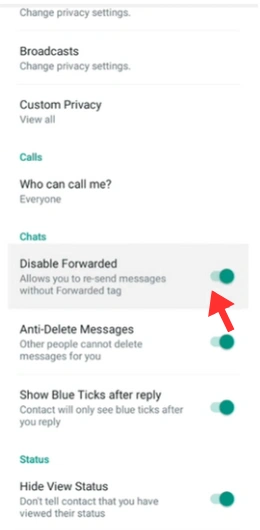 disable forwarded
